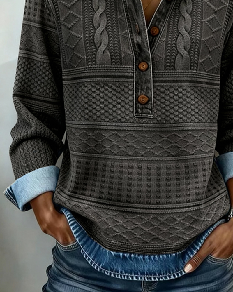 Dolores | Trendy Half-Zip Collared Sweatshirt