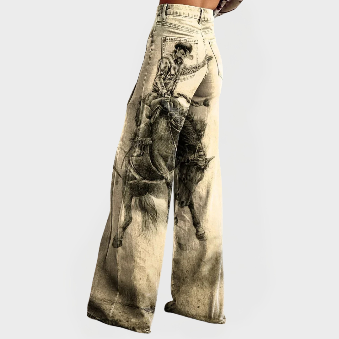 Magdalena Elegant Bell-Bottom Jeans Wide Cut