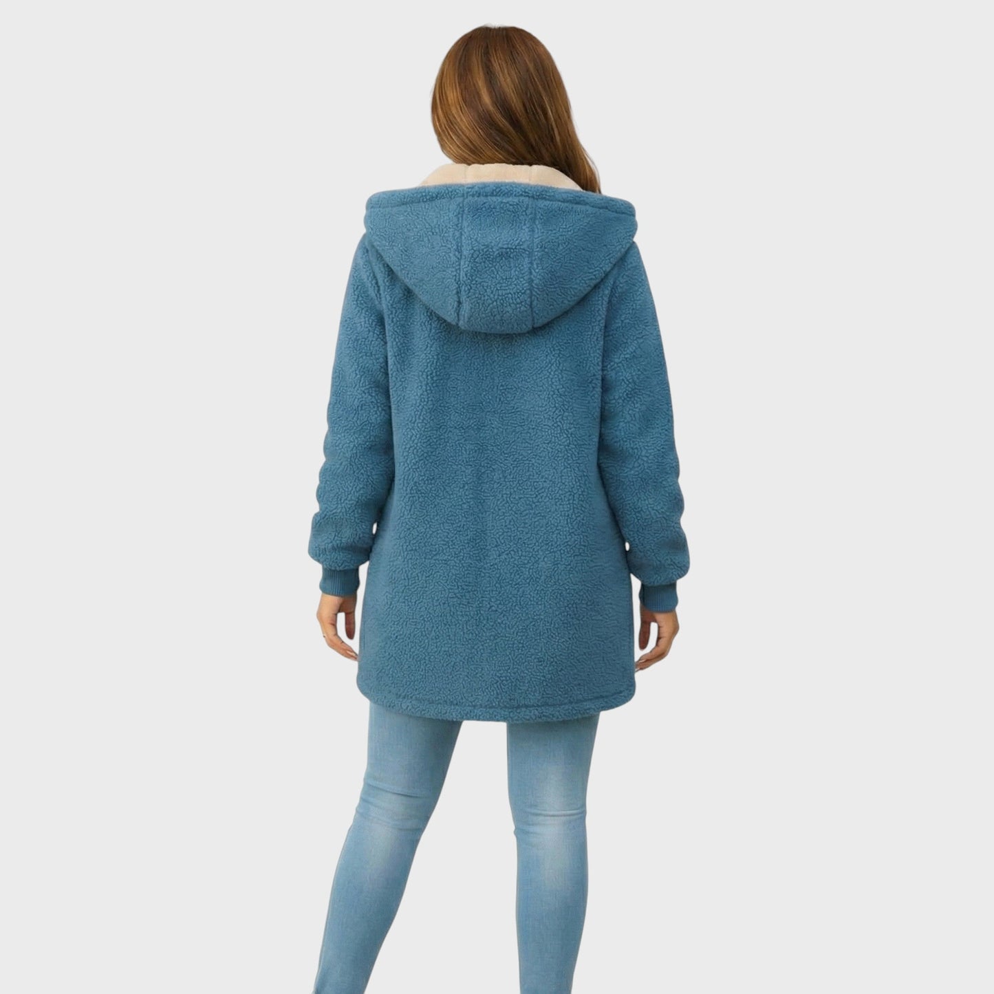 Liza | Long plush hooded jacket