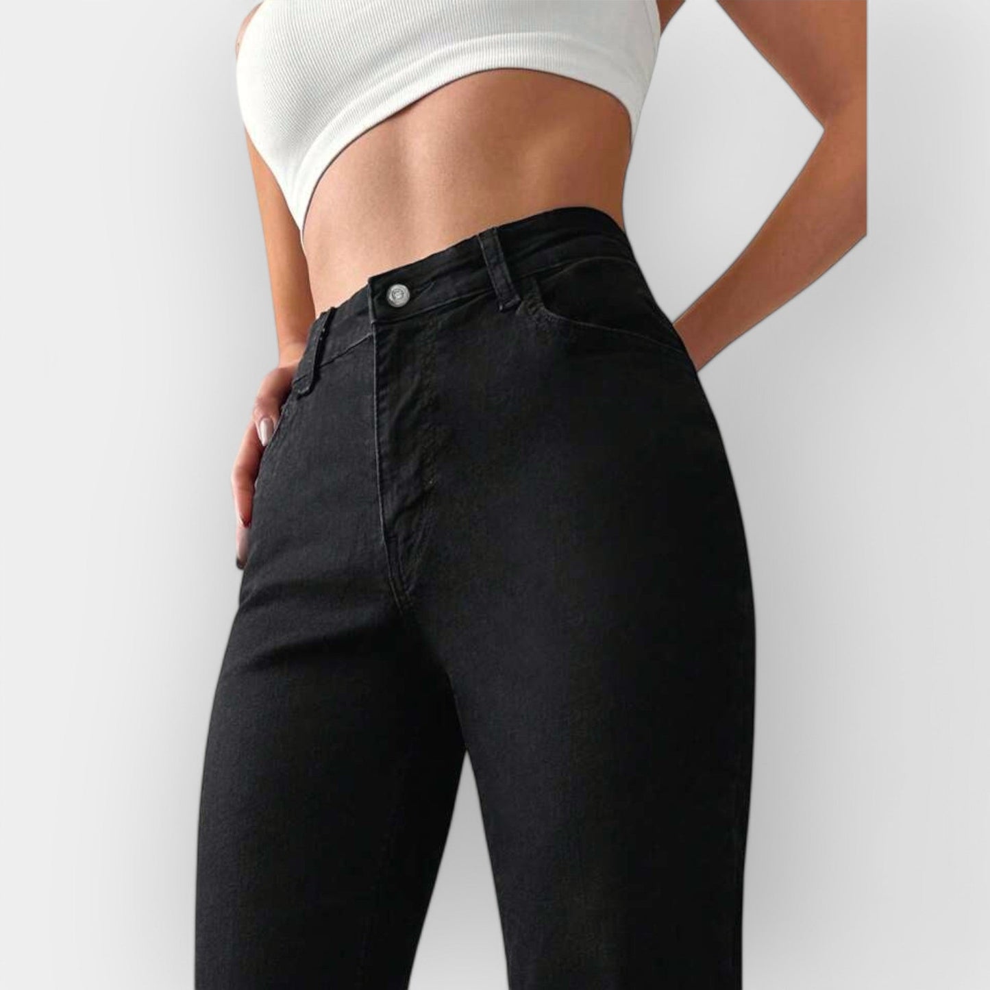 Kristyna Sophisticated High-Waisted Bootcut Jeans