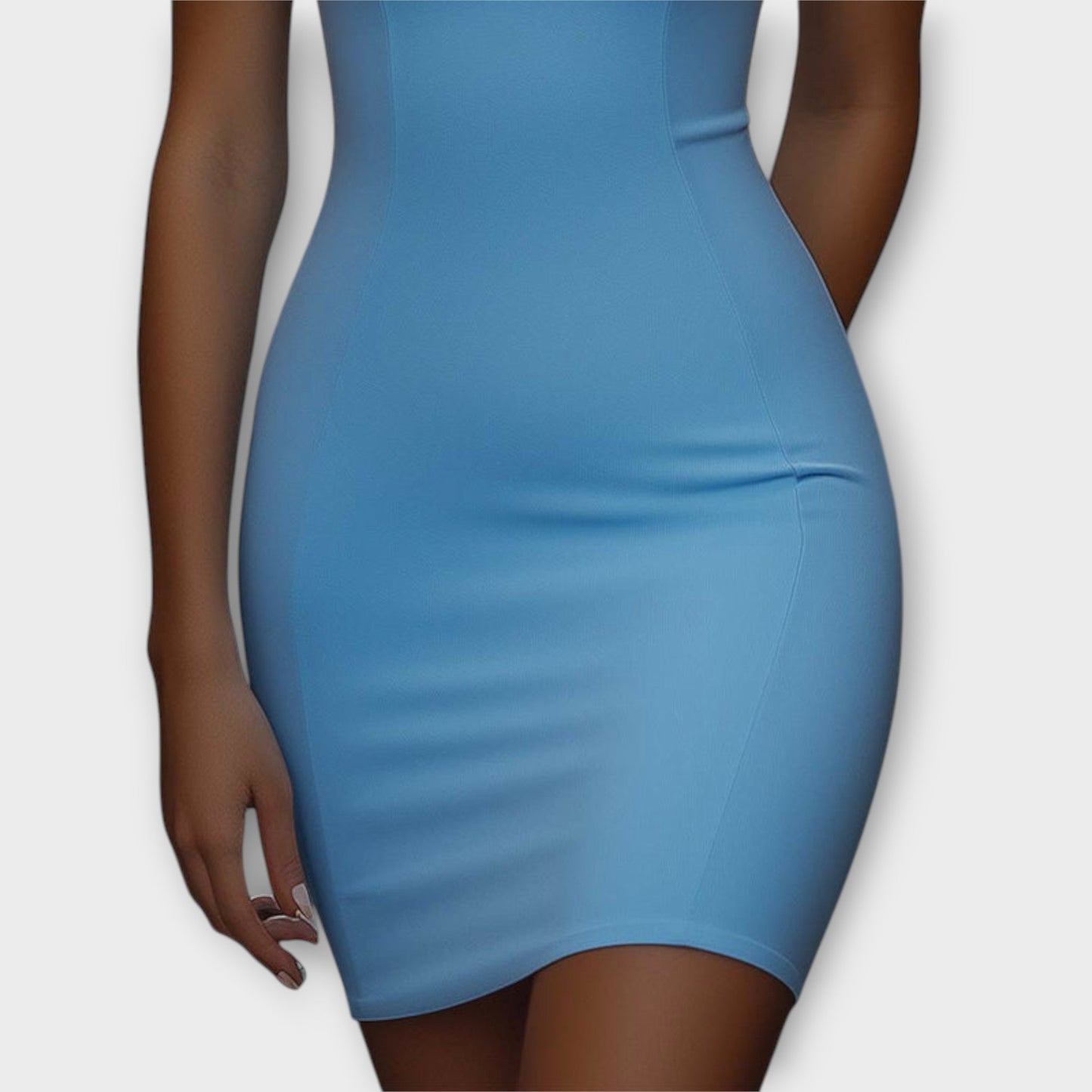 Maja - Blue elasticated bodycon mini dress