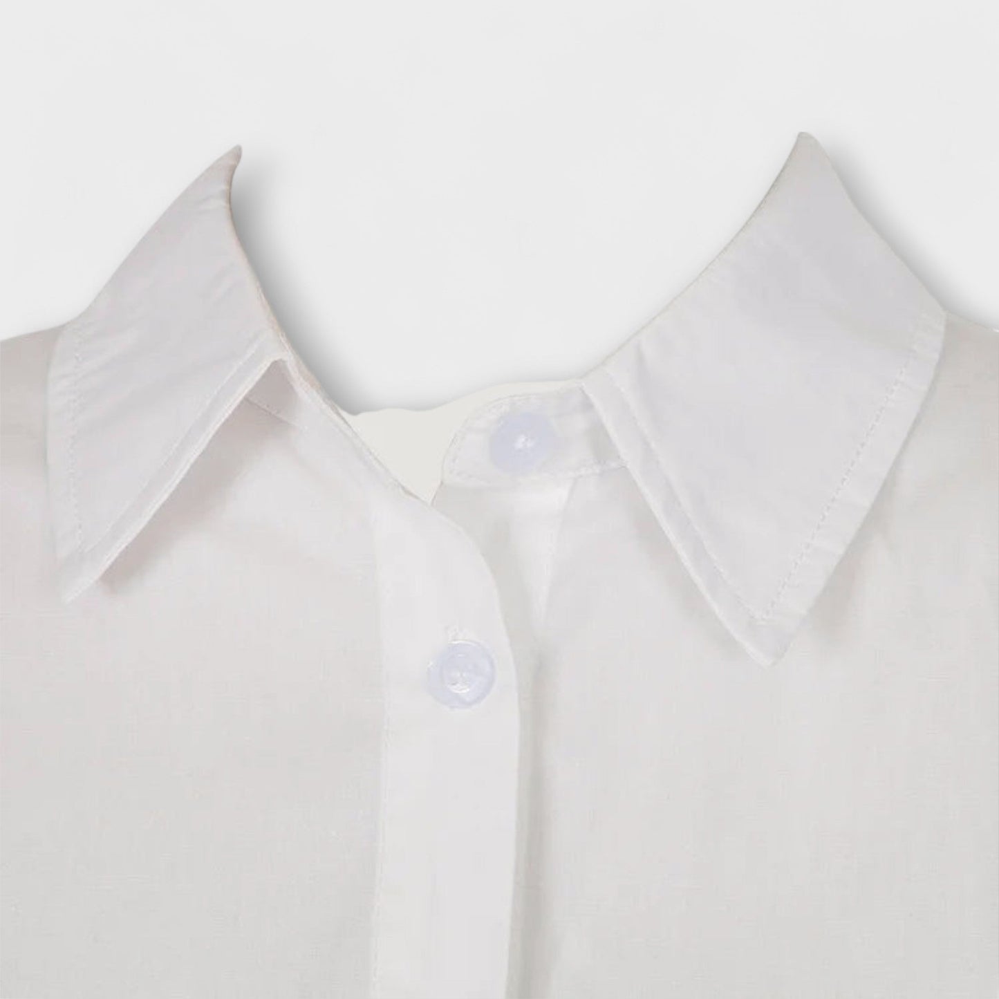 India - White pleated long-sleeved dress