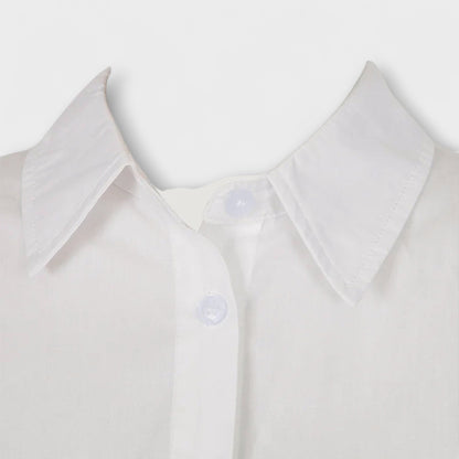 India - White pleated long-sleeved dress