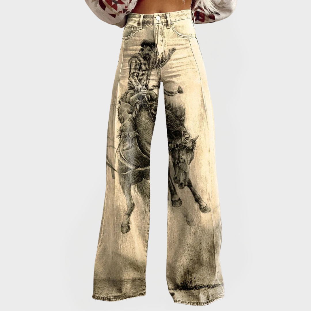 Magdalena Elegant Bell-Bottom Jeans Wide Cut