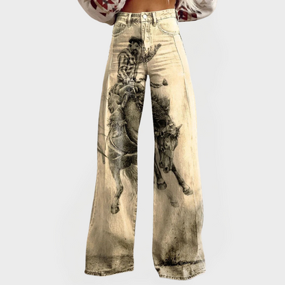 Magdalena Elegant Bell-Bottom Jeans Wide Cut
