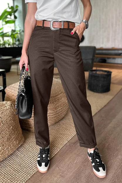 Mathilda | Elegantní kalhoty s pruhy, které lichotí postavě