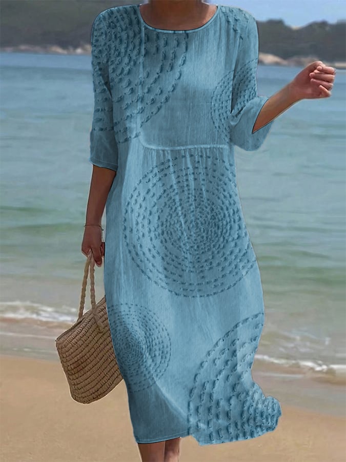 Women's loose-fit dress with floral pattern