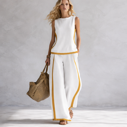 Leila | Elegantní Ležérní Set s Vestou a Kalhotami