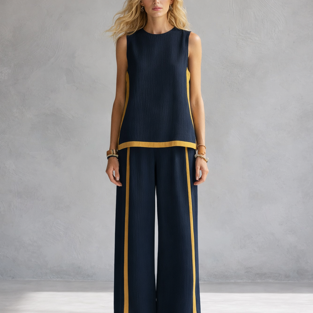 Leila | Elegantní Ležérní Set s Vestou a Kalhotami