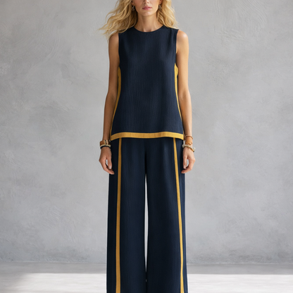 Leila | Elegantní Ležérní Set s Vestou a Kalhotami