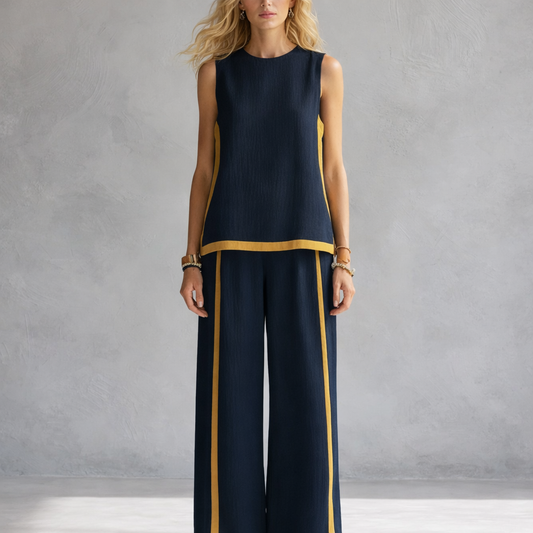 Leila | Elegantní Ležérní Set s Vestou a Kalhotami
