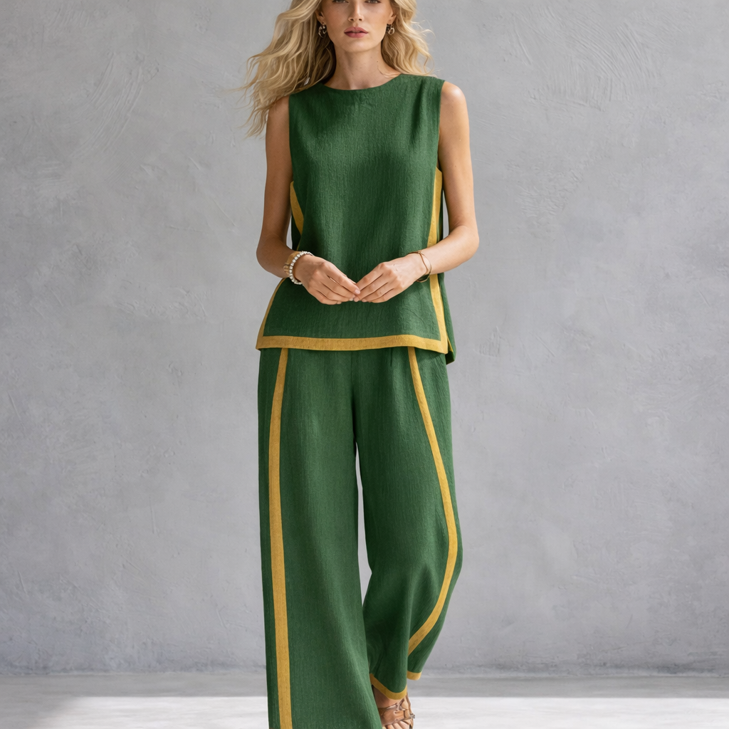Leila | Elegantní Ležérní Set s Vestou a Kalhotami