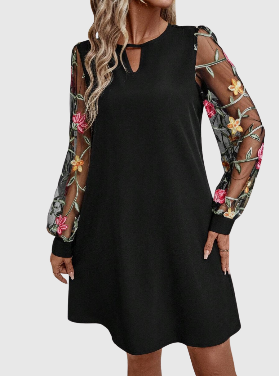 Zuzana | Elegantní šaty s výstřihem do V a výraznými rukávy
