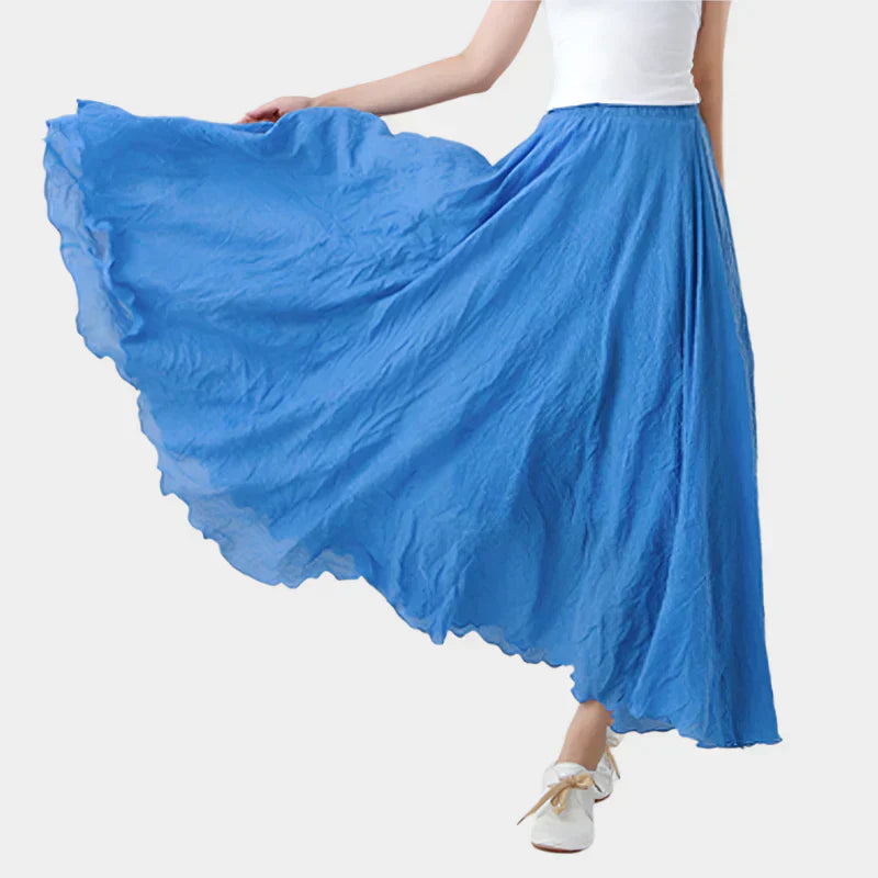 Kristýna Elegantní Vysokopásová Dlouhá Sukně Vzdušná