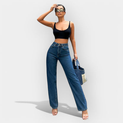 High-waisted jeans