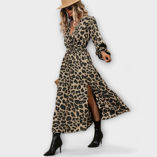 Natalie - Stylové šaty s leopardím potiskem