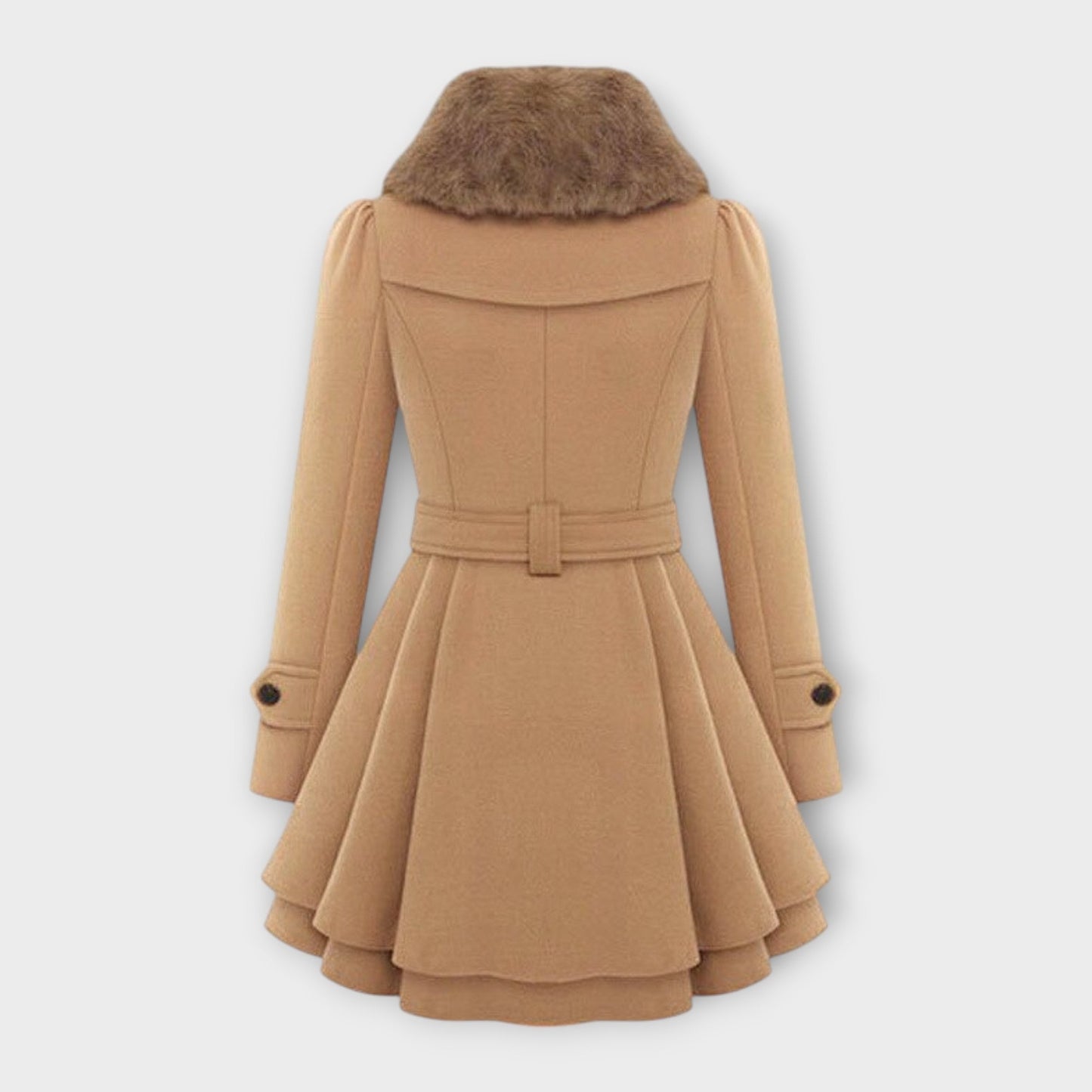 Emma - Elegant coat with a faux fur collar