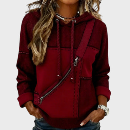 Mila | Knitted hoodie with a contrasting design