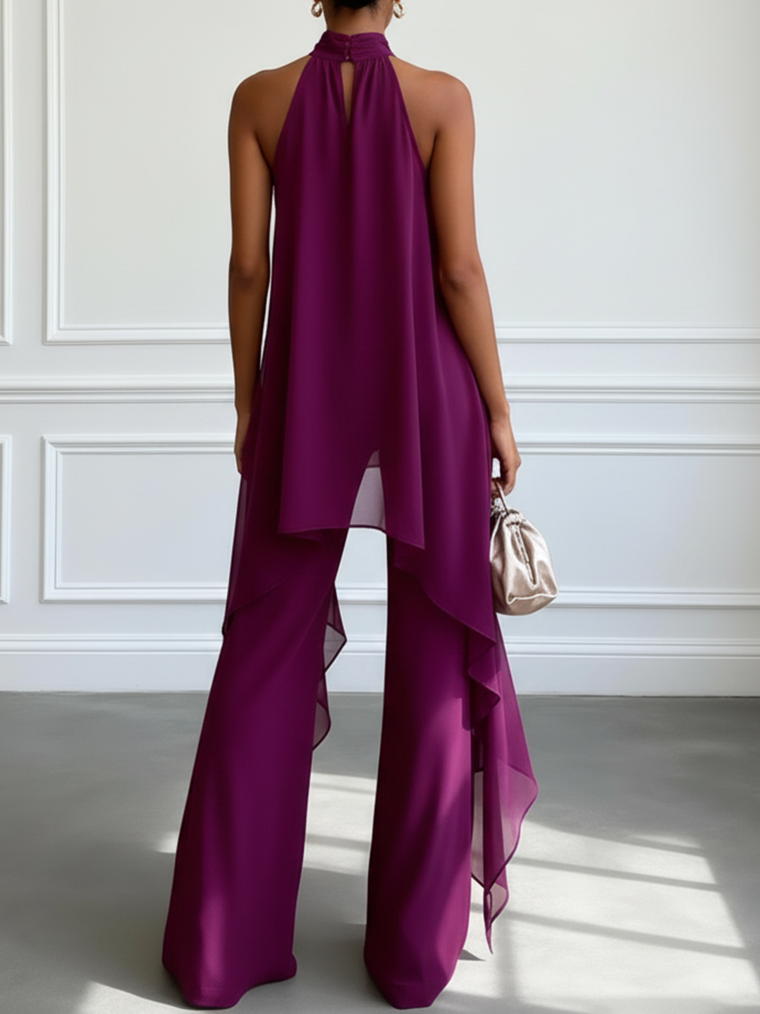 Viola | Elegantní Komplet s Halter Topem a Kalhotami
