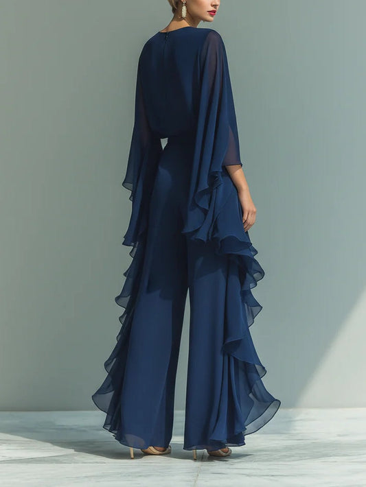Aurora | Elegantní Komplet z Chiffonu s Volány