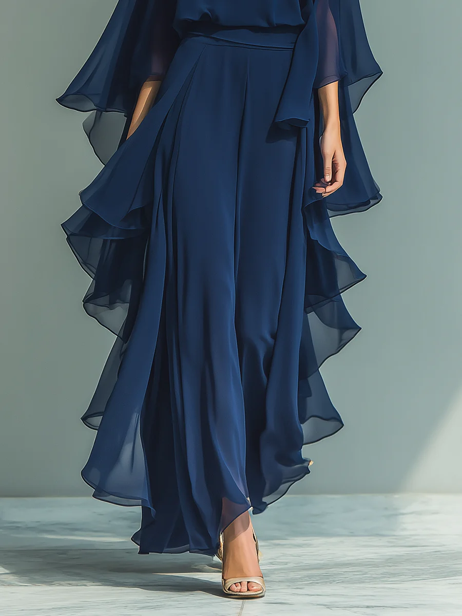 Aurora | Elegantní Komplet z Chiffonu s Volány
