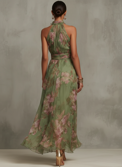 Livia | Elegantní Maxi Halter Květinové Šaty