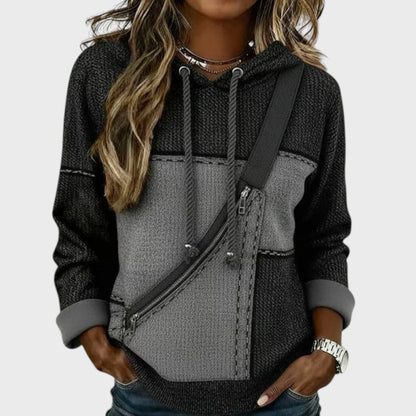 Mila | Knitted hoodie with a contrasting design
