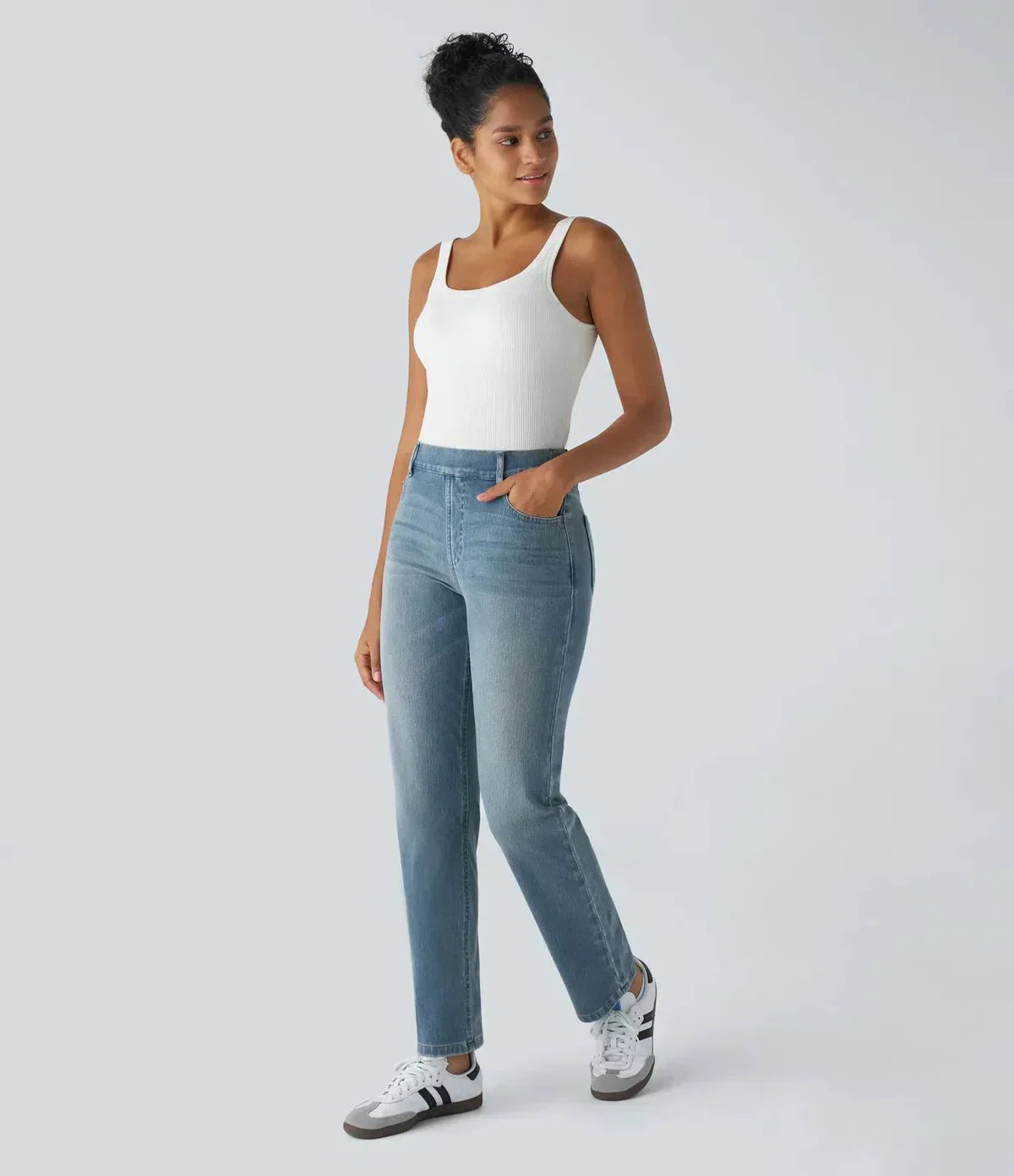 Karolína Elegant Elastic High-Waisted Comfortable Jeans