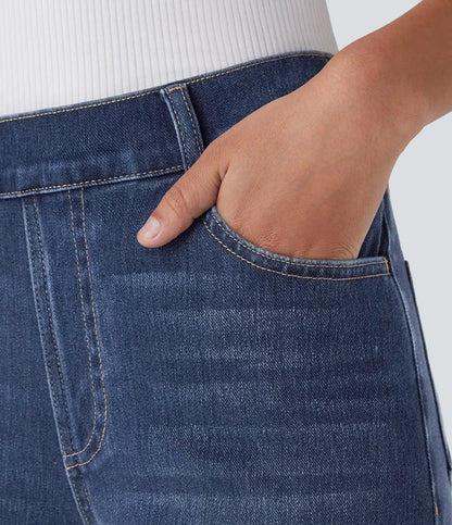 Karolína Elegant Elastic High-Waisted Comfortable Jeans