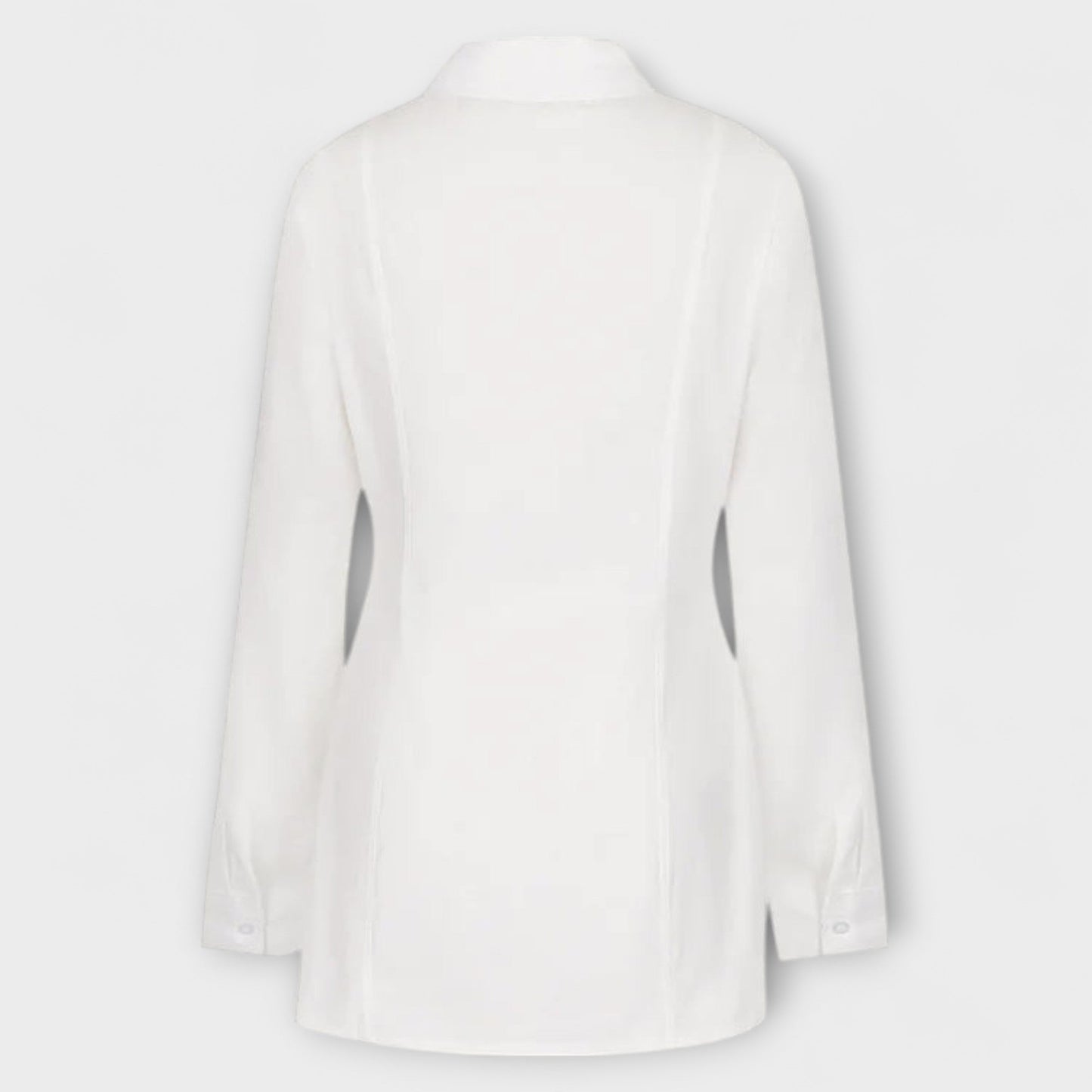India - White pleated long-sleeved dress